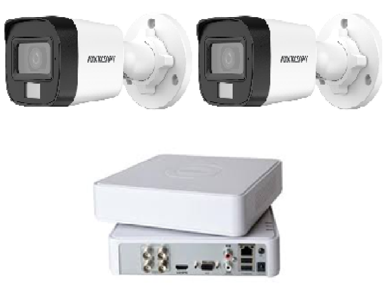Hikvision 4CH DVR + 2 Bullet Smart Light &amp; Audio Cameras | SBR Bundle
