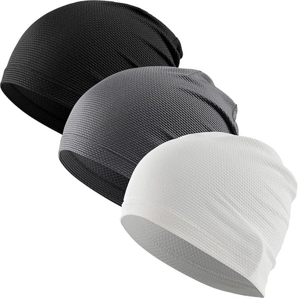 Koirerooy 3-Pack Cooling Skull Caps Helmet Liner,Breathable Running Caps