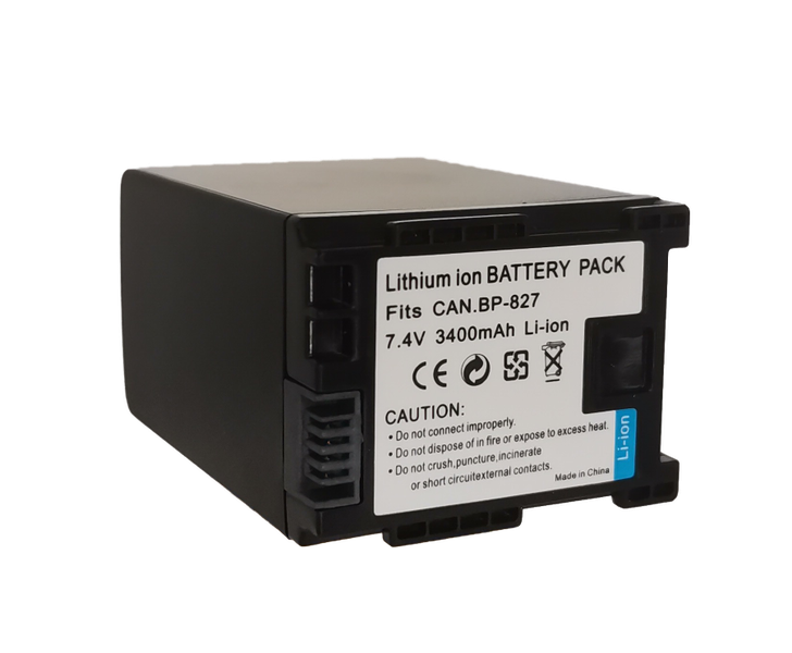 Lithium-Ion Battery Pack for Canon BP-820/ BP-827 Camera- 3400mAh