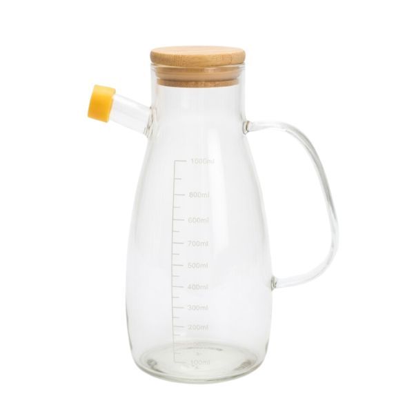 Glass Oil Dispenser Bottle 1000ml with Spout and Handle
