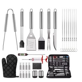 LMA Stainless Steel 29 Piece Braai Utensil & Meat Thermometer Set in ...