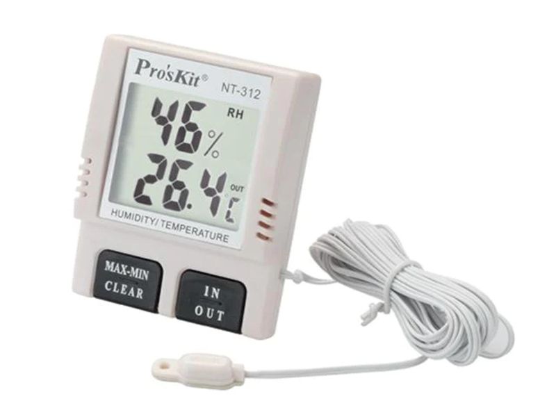 PRK NT-312 Digital Temperature Humidity Meter with Probe, LCD Display