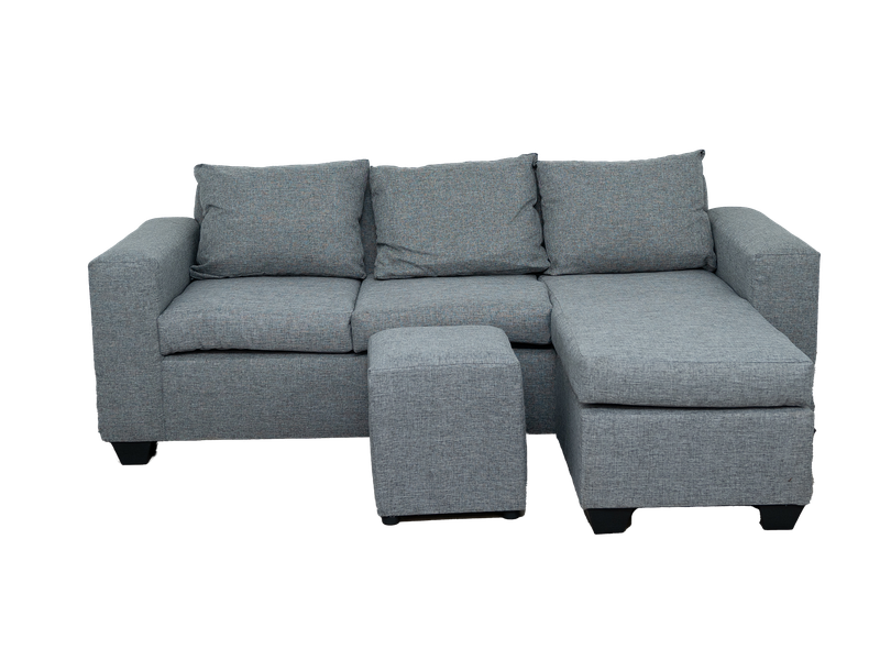 Andre 3 Seater Sofa - L Shape - Grey