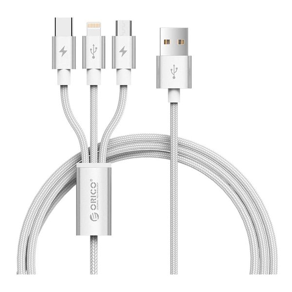 Orico 3in1 Micro USB | Type-C | Lightning 1.2m Cable - Silver