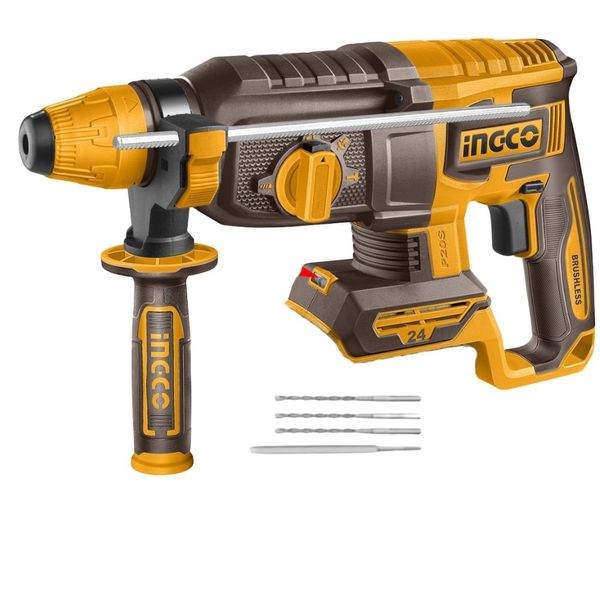 Ingco Cordless SDS-Plus Rotary Hammer Drill - 2.4J with Bits - Tool Only