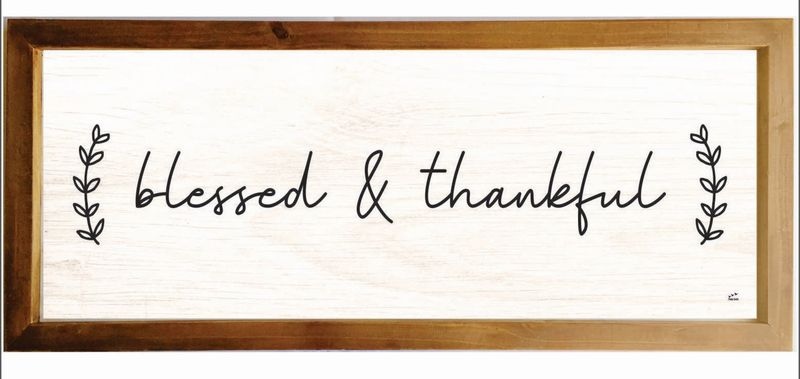 Blessed &amp; Thankful , Wall Art-Size: W-870mm X H-370mm