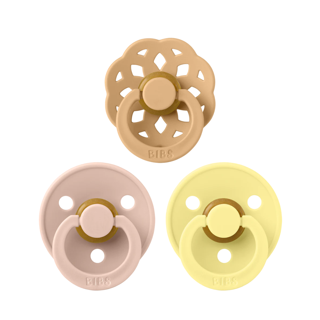 BIBS Pacifier, Color & Boheme, 3 Pack Sunshine, Desert sand, Blush