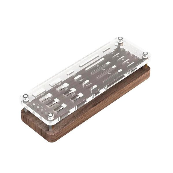 29 Slots Acrylic &amp; Wooden Game Cards Storage TF SD Tabletop Display Stand