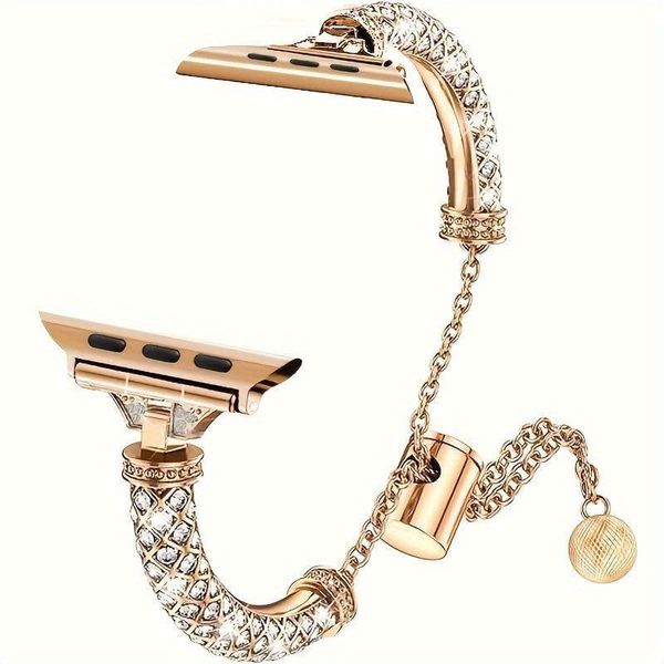Adjustable Gem Bangle Watch Band Compatible with Apple- 42,44,45 &amp; 49mm