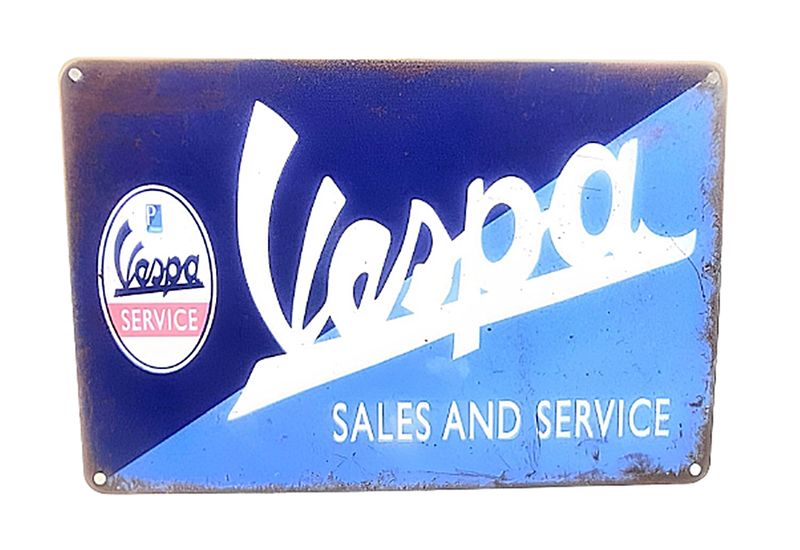 Vespa -Sales And Service Retro Style Metal Bar Sign for Café Bar Wall Décor