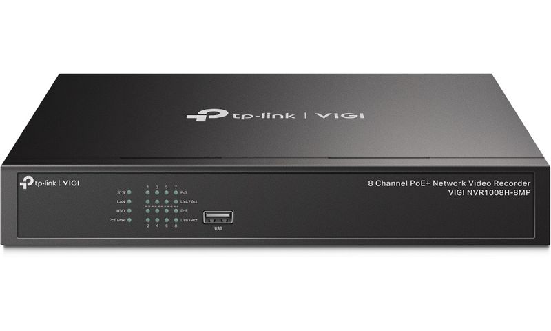 TP-Link VIGI NVR1008H-8MP 8-Channel PoE+ Network Video Recorder