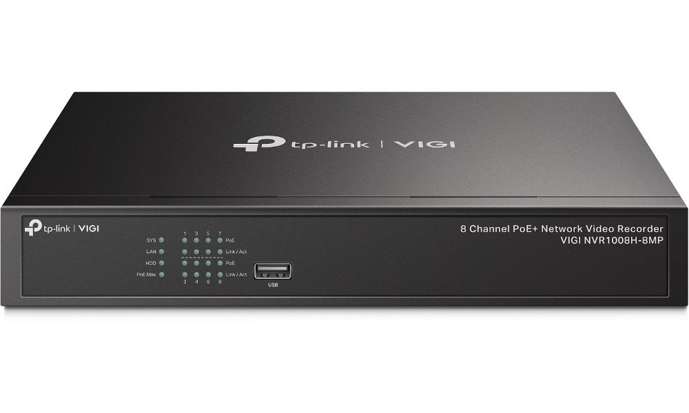 TP-Link VIGI NVR1008H-8MP 8-Channel PoE+ Network Video Recorder