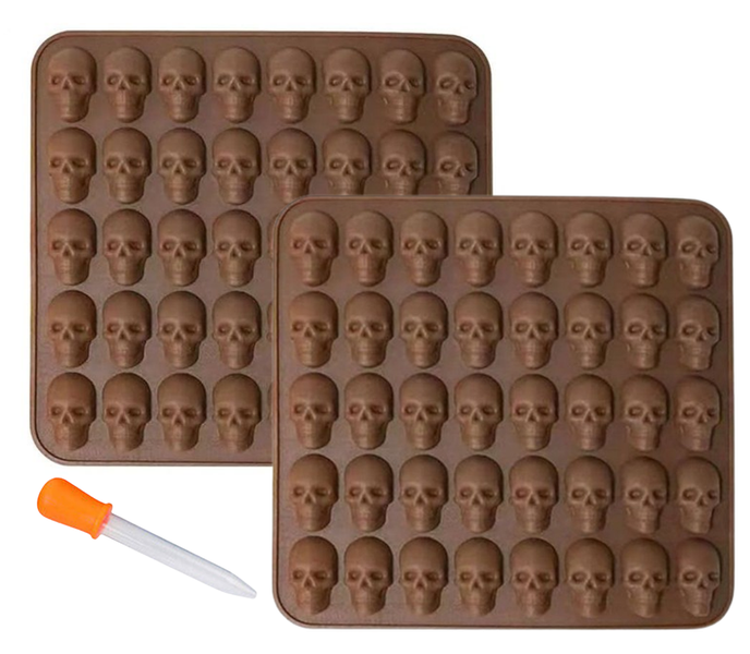 Gloopie Silicone Skull Mould - 2 Pack with Dropper and Recipe Card