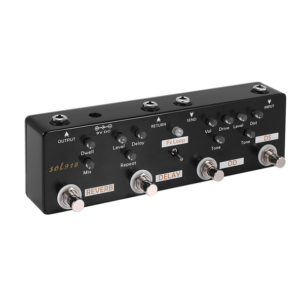 Mosky Sol918 5-In-1 Guitar Effect Pedal Fx Loop Metal Shell Bypass