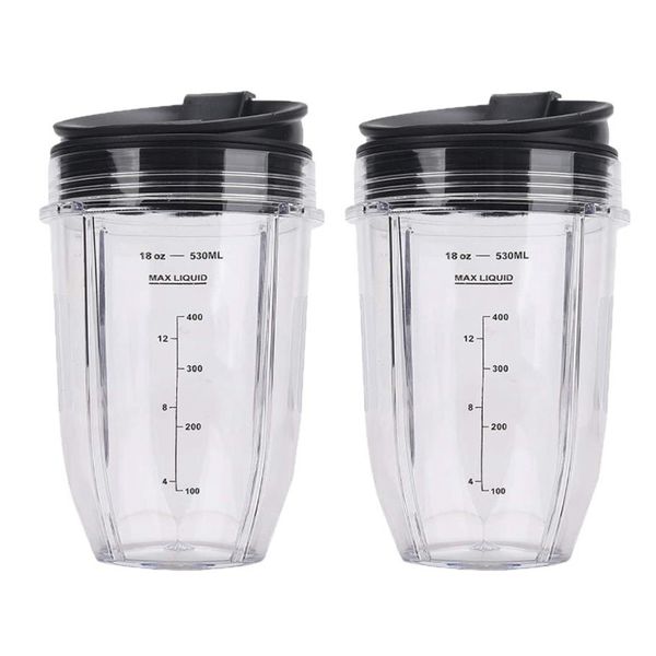 18Oz Blender Cups with Lid for Auto IQ BL480 BL642 BL450 - 2 Piece