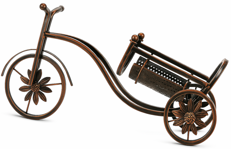 Vintage Shaped Wine Holder Wrought Iron Tricycle Bike