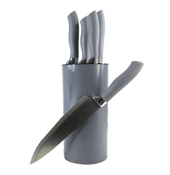 6 Piece Vanadium Stainless Steel Knife Set with Round Holder