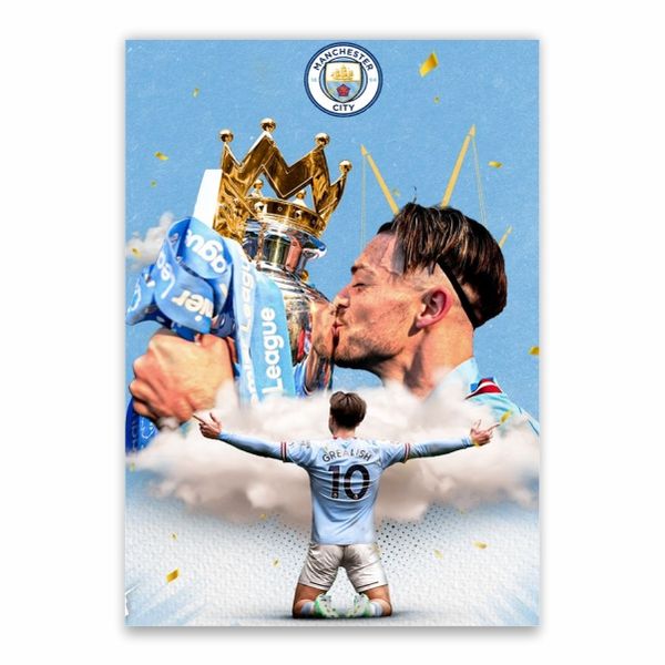 Grealish Man City Premier League Champion Poster - A1