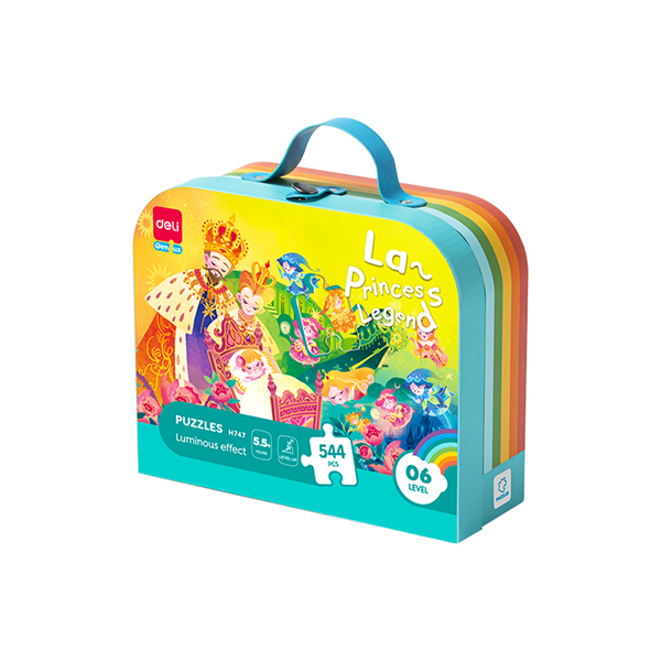 DELI Glow-in-the-Dark Puzzle, Vibrant Colors Durable Thick Card - 544 Pieces
