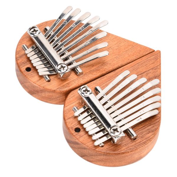 Mini Wooden Kalimba 8 Key Pendant 2 Finger Piano Compatible with Beginner