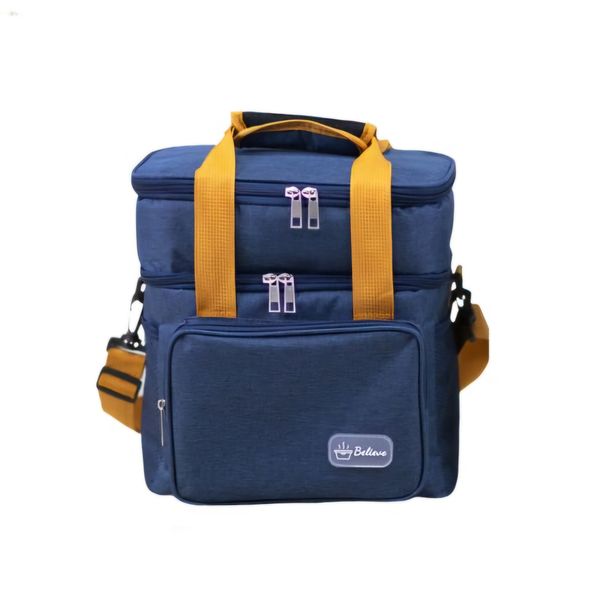 Expandable Double Deck Lunch Bag (Blue)