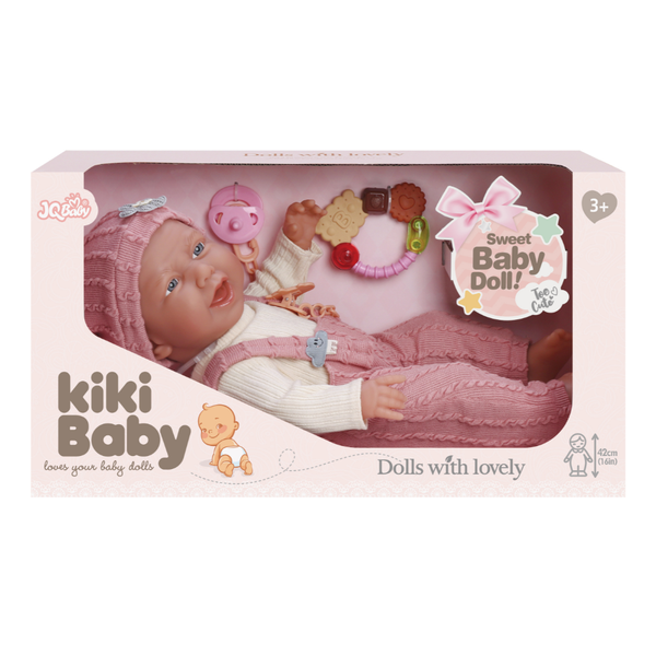 Baby Doll with Vinyl Body, Clothing, Pacifier and Rattle - 40cm