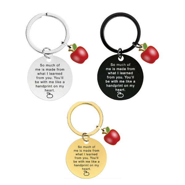 School Teacher Appreciation Novelty Gift Key Rings - Handprint 3 col Pack