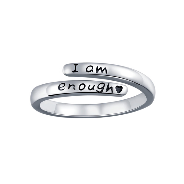 POU Inspirational I am Enough Stainless Steel Ring