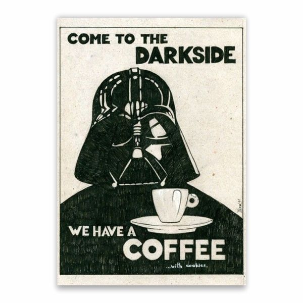 Dark Side Has Coffee Poster - A1