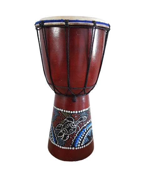 Djembe Hand Drum Hand Painted - Turtle 30cm