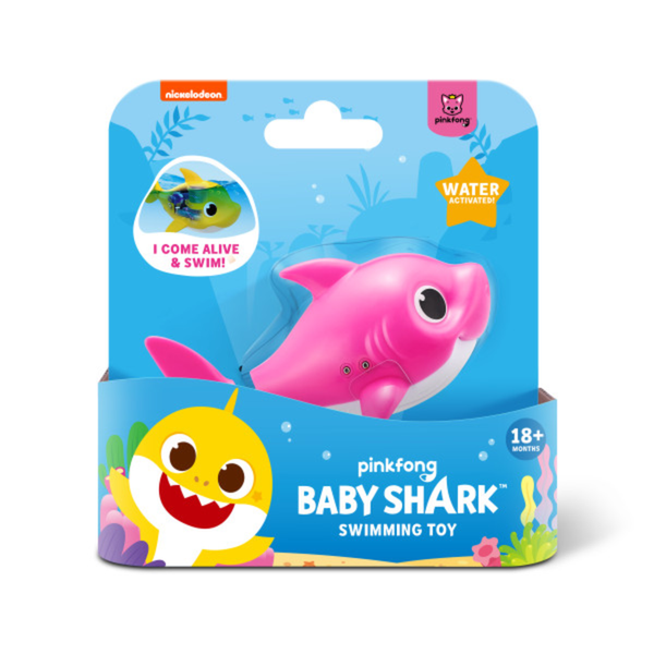 Robo Alive Junior Mini Baby Shark Battery-Powered Swim Bath Toy PINK