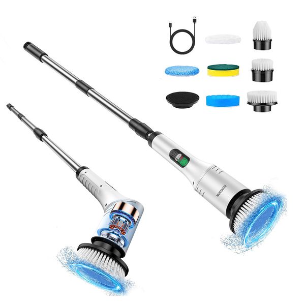 Redisson Cordless Cleaning Electric Brush Display Adjusted Head Angle with 9 Heads