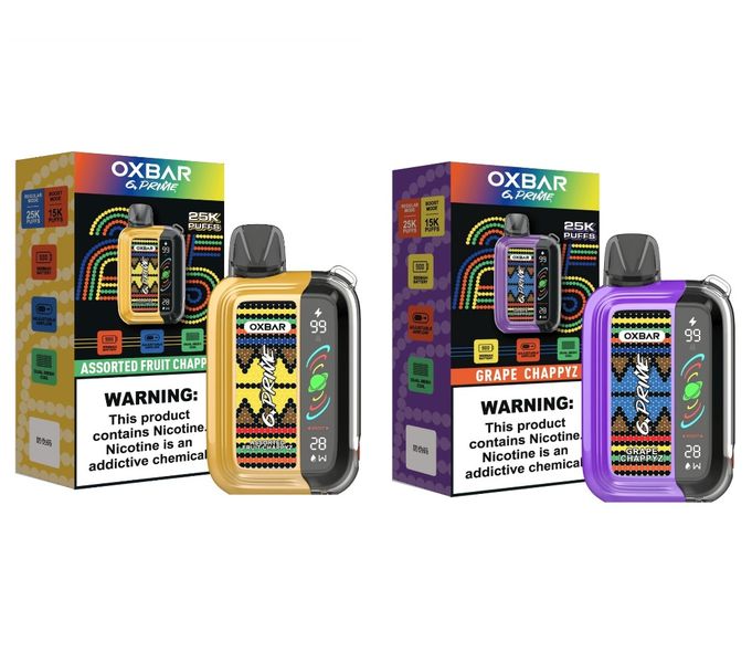 Oxbar G Prime 25000 Puffs (Pack of 2) - Assorted Fruit &amp; Grape Chappiez