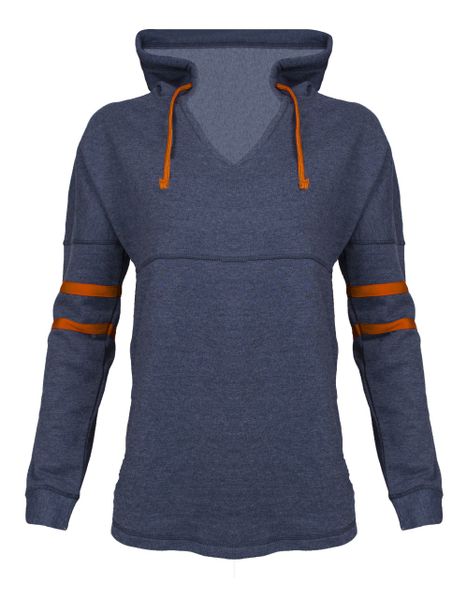 Hoodie Fleece Pullover Sweatshirt Navy/Orange image