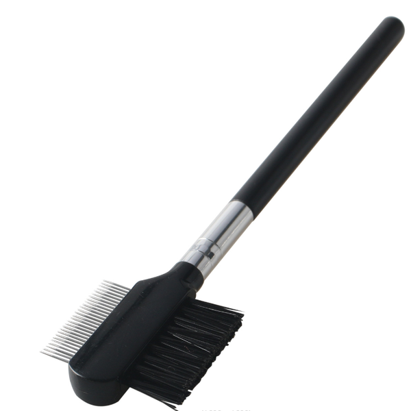 Straight Handle Double-Ended Steel Needle Eyelash Comb Eyebrow Brush
