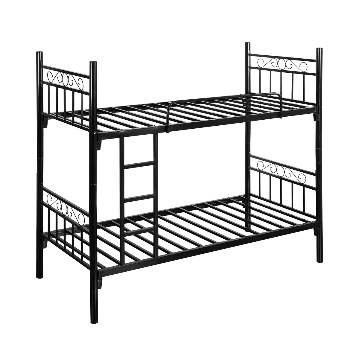 Kids Twin Over Twin Metal Bunk Bed with Shelf & Guardrails | Shop Today ...