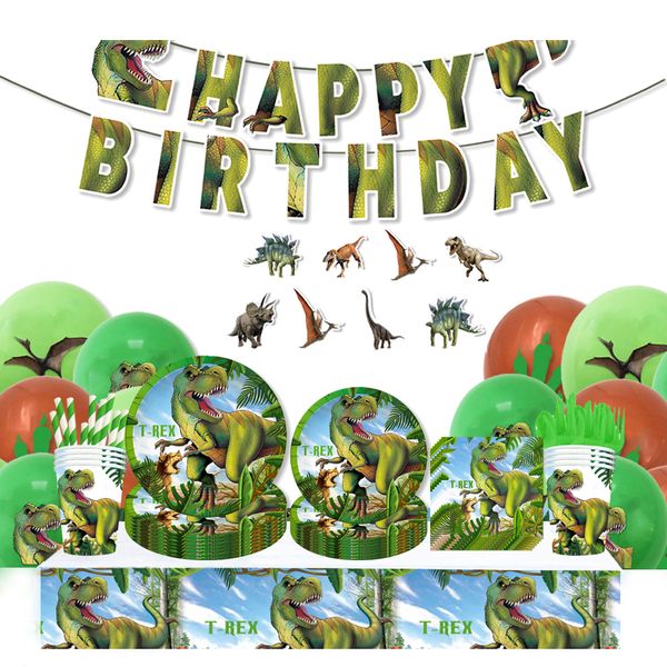 134 pieces Dinosaur Party Tableware Set, Disposable Tableware Party Gift