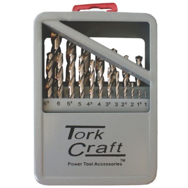 Tork Craft 19 Piece HSS Ground Bright Finish Drill Bit Set