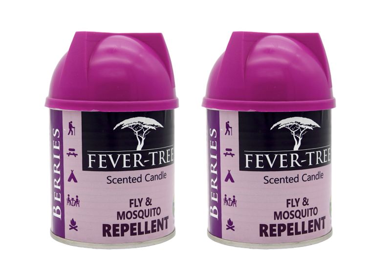 2 x Fever Tree Fly Berries Scented Candles (Fly &amp; Mosquito Repellent)
