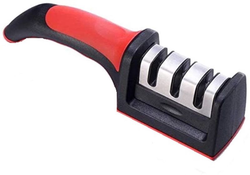 Knife Sharpener - 3 Way - Red