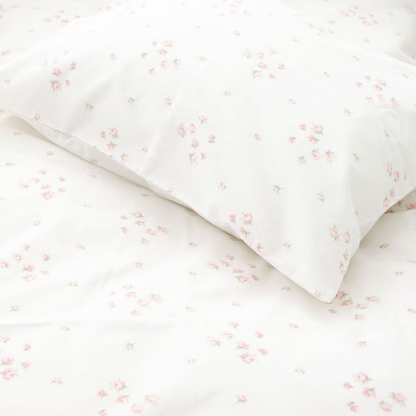 Mingo Rose Pink Rose Cot Duvet Cover &amp; Pillowcase Set