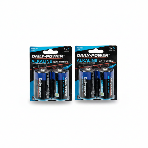 Daily Power D LR20 Alkaline Batteries 1.5V 2 Piece - 2 Pack