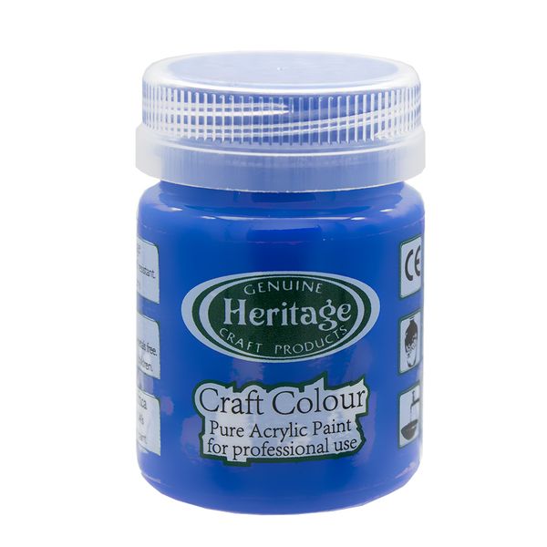 Heritage Pure Acrylic Paint - Craft Colour Range - 50ml - Mod Blue