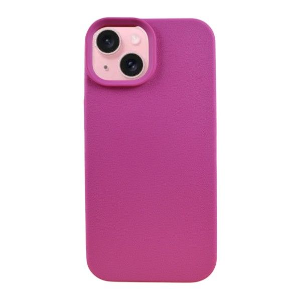 Matte PU Leather Texture Phone Case Compatible With IPhone 16 - Pink