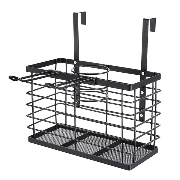 3-in-1 Hair Dryer Holder Adjustable Height, Wall Mounted/Cabinet Door Mount