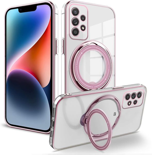 Magnetic Stand Clear Silicone Phone Case Compatible With Samsung Galaxy A14