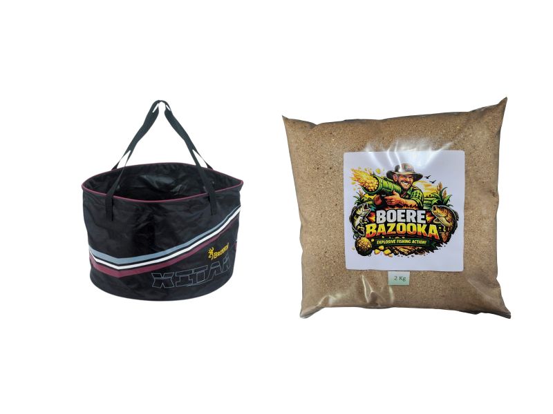 Combo 4 - BoereBazooka Groundbait 2 Kg + Groundbait Bowl Foldable