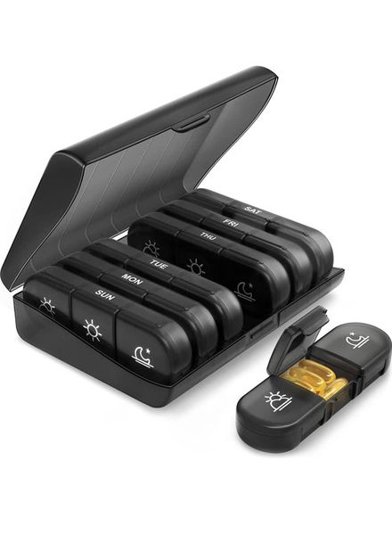 Large 7-Day Week Pill Organizer Box With 3 A Day Pill Organizer