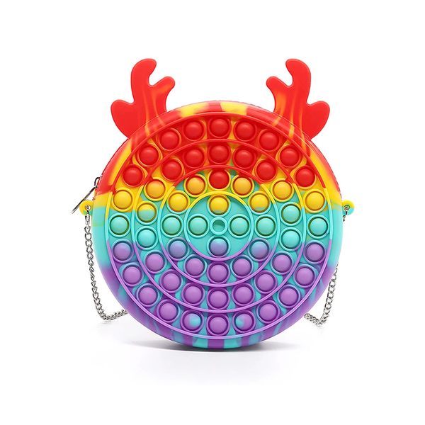 Push Bubble Pop Fidget Sensory Toy Silicone Crossbody Shoulder Bag