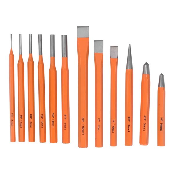 12 Piece Professional Mechanics Punch and Chisel Set